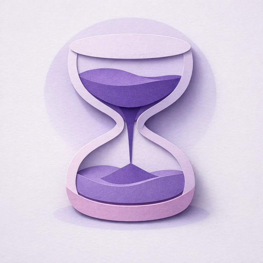 Paper cut hourglass illustrating the GamStop 24 hour cooling off window